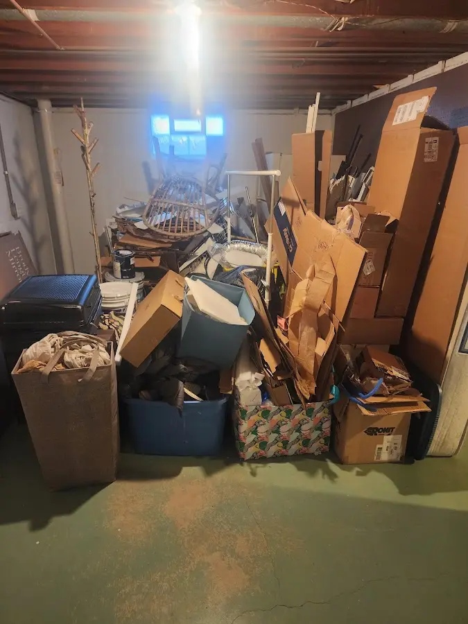 Roll-off dumpster container at job site for 2 Yard Dumpster Rental in Long Beach